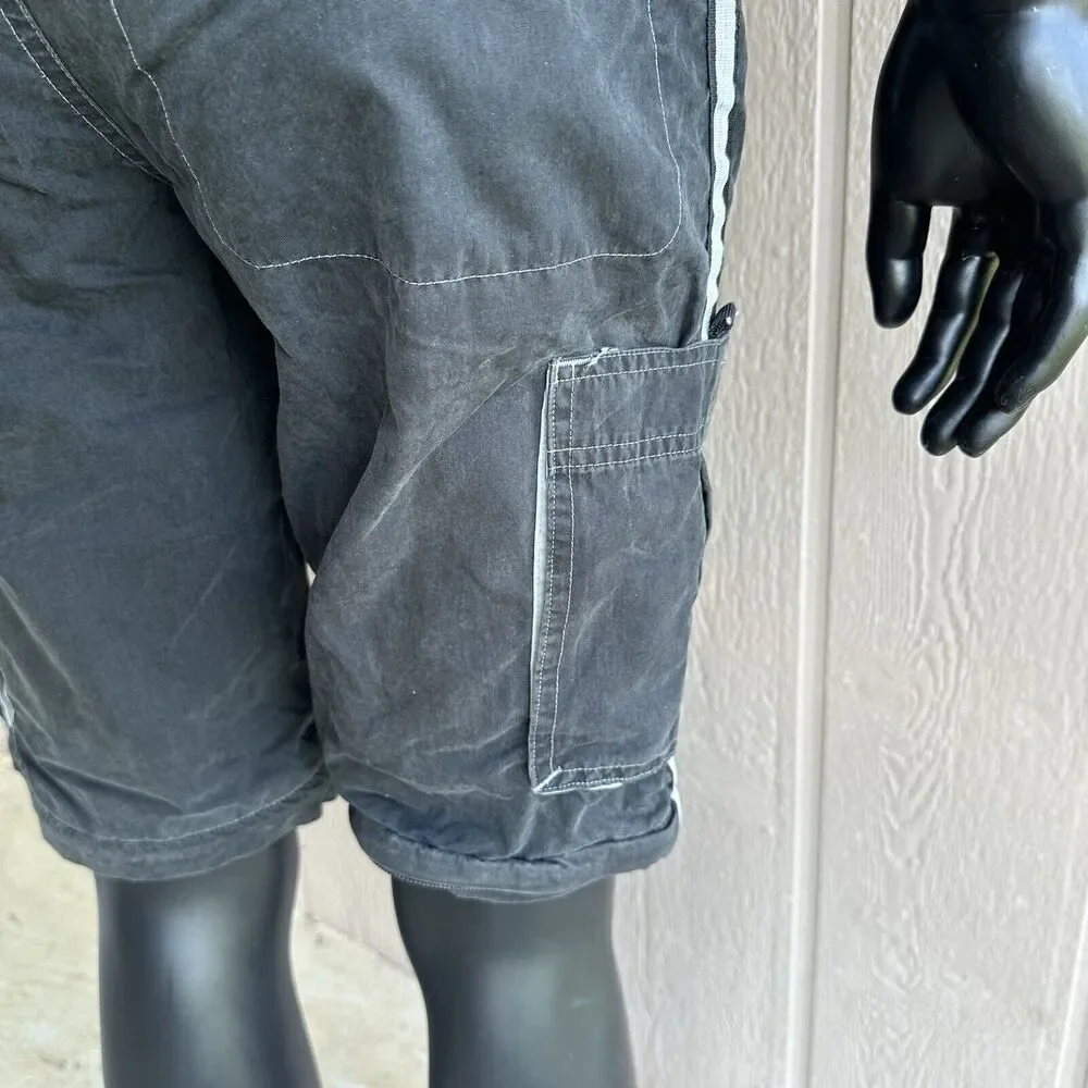 Vintage Old Navy Shorts Mens Size 16 Cargo Black‎ Big Pocket Buckle Mesh